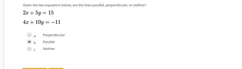 Given the two equations below the lines are parallel perpendicular or neither​-example-1