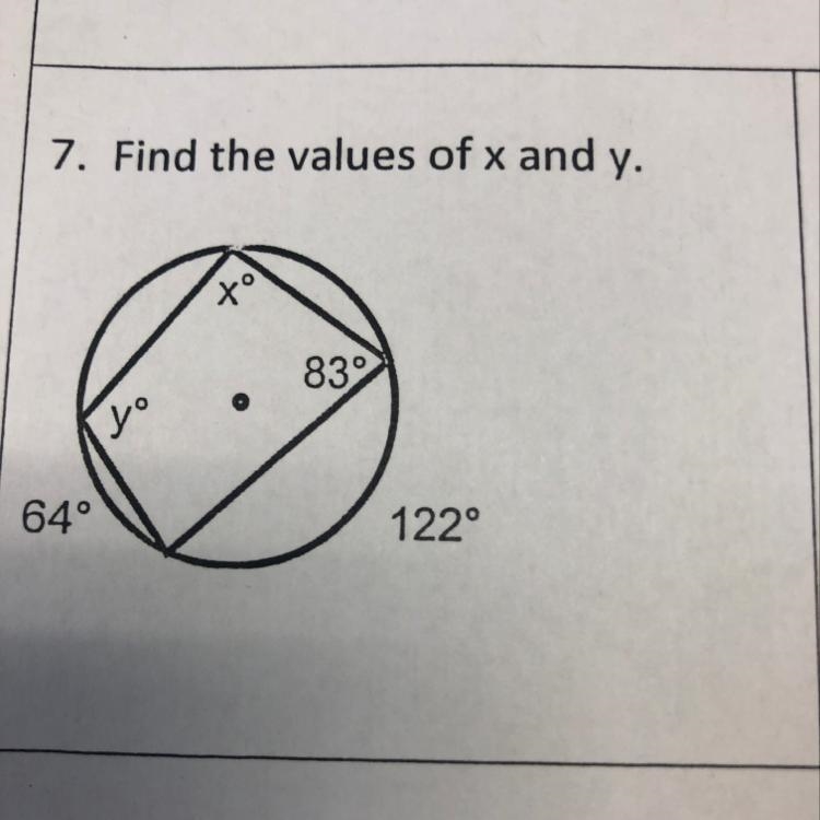 Find the values of x and y-example-1