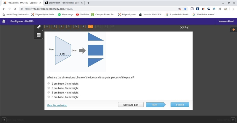 Alexa is designing a paper airplane whose final shape, when viewed from the top or-example-1