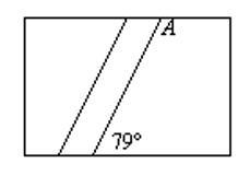 A pathway divides a rectangular garden into two parts as shown. Find the measure of-example-1