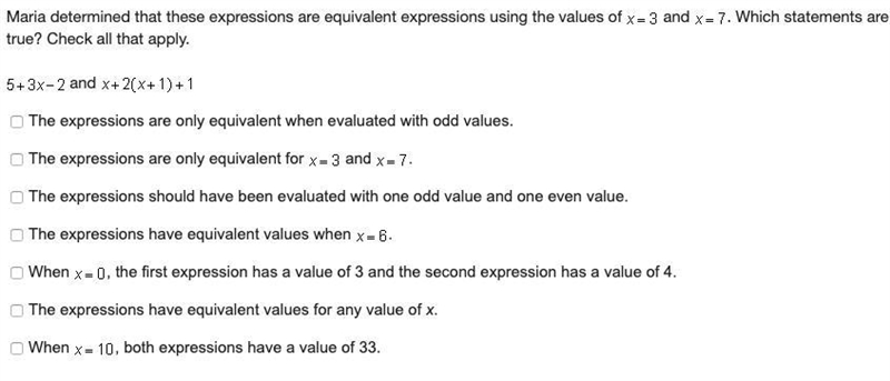 TIMED HURRY PLS! Maria determined that these expressions are equivalent expressions-example-1