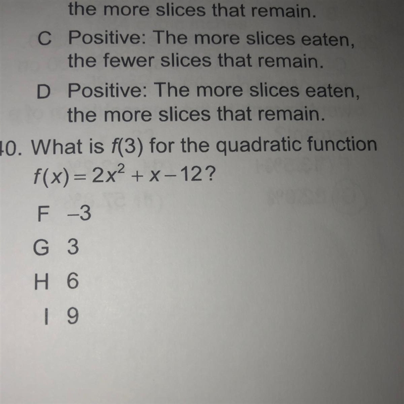 What is f(3) for the quadratic function f(x)= 2x^2+ + x - 12-example-1