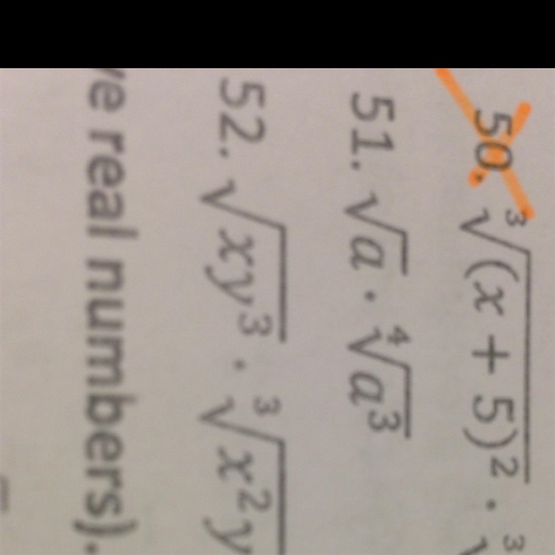 Multiply radicals. Help with #52-example-1