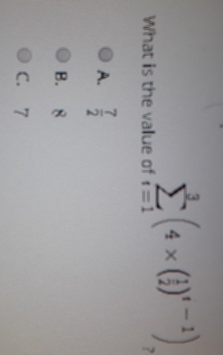 Select the correct answer. what is the value of (4 x (1/2)-1). What is the value of-example-1