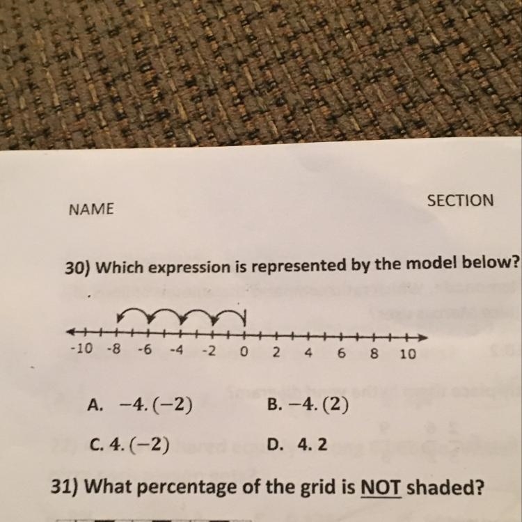 Which expression is represented by the model below-example-1