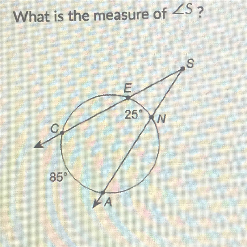 What’s the measure of angle S? a. 50° b. 60° c. 100° d. 30°-example-1