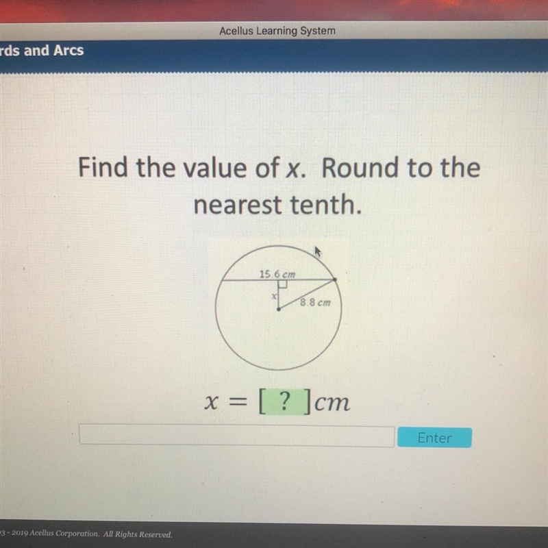 Find the value of x. Round to the nearest tenth. PLEASE HELP ME!!-example-1