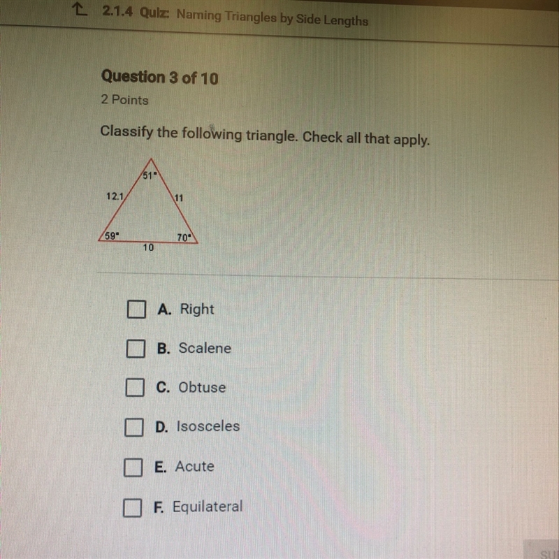 Classify the following triangle!-example-1