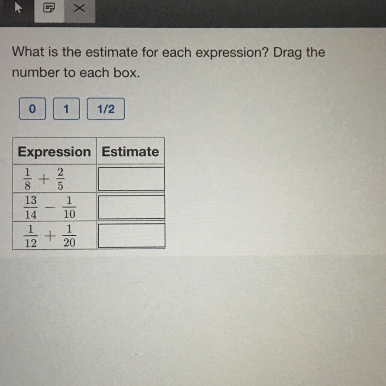 Please place 0,1, and 1/2 in the correct boxes. Thank you-example-1