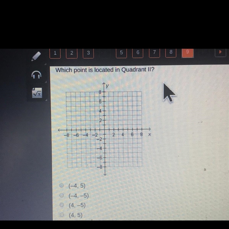 Which point is located in quadrant ||-example-1