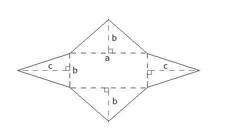 If a = 22 ft, b = 10 ft, and c = 14 ft, what is the surface area of the geometric-example-1