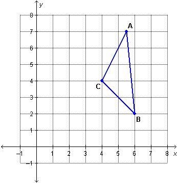 ANSWER ASAP PLEASE!! Clayton needs to reflect the triangle below across the line y-example-1