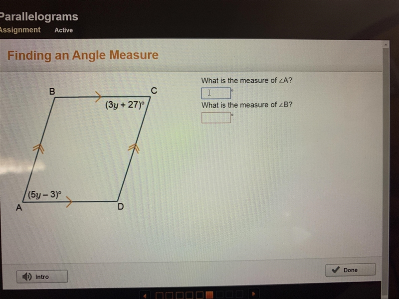 What is the measure of angle A. What is the measure of angle B-example-1