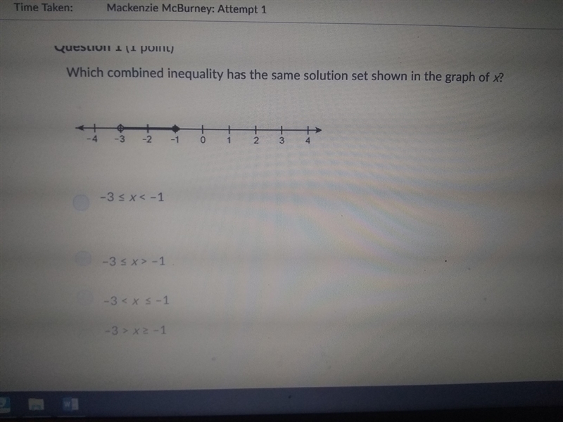 Which combined inequality had the same solution set shown in the graph x HELP NEED-example-1