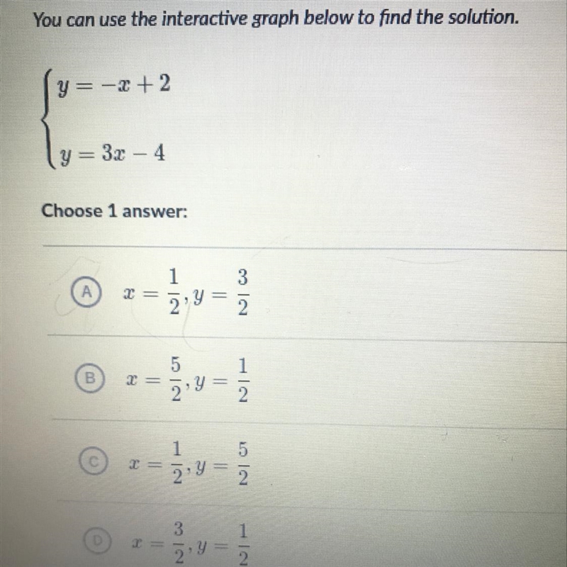 Find the solution to the system of equations. please explain <3-example-1