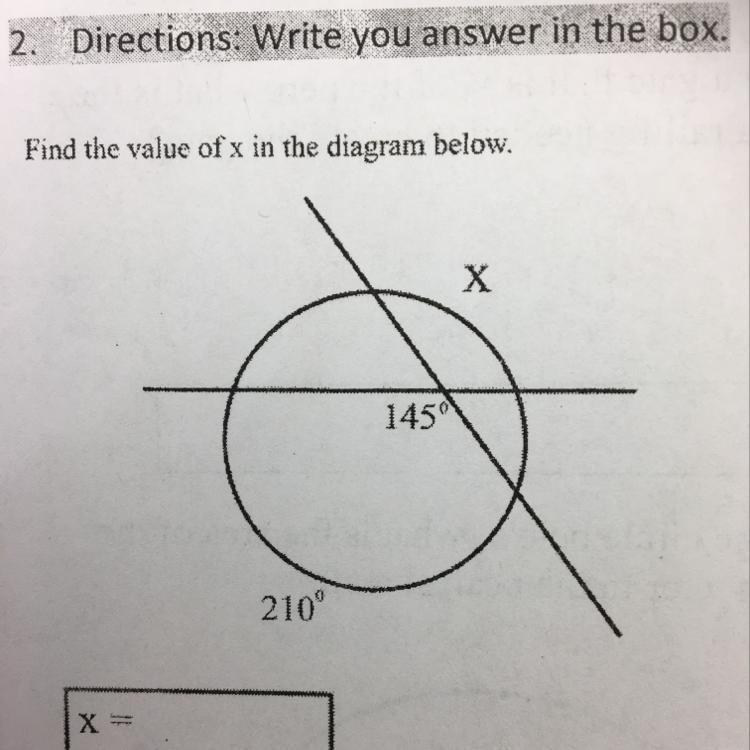 Find the value of x in the diagram below-example-1