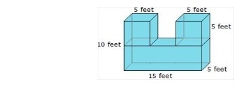 Find the surface area of the complex figure. A) 300 feet squared B) 225 feet squared-example-1