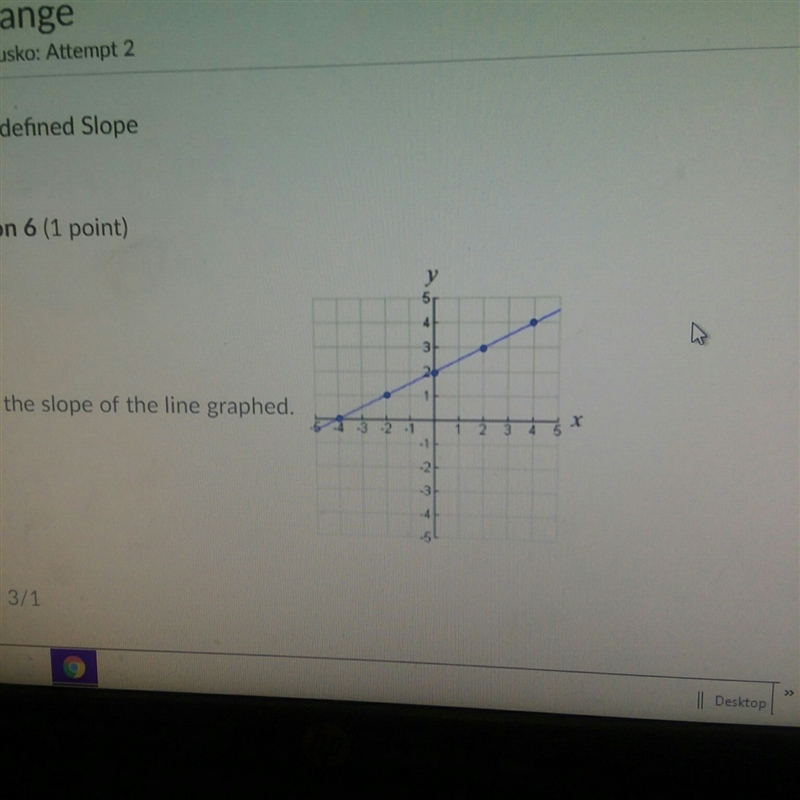 Find the slope of the line A) 3/1 B) 1/3 C) 2/1 D) 1/2-example-1