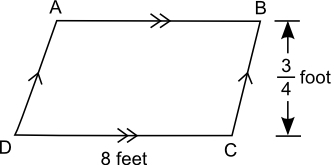 A parallelogram is shown below: Part A: What is the area of the parallelogram? Show-example-1