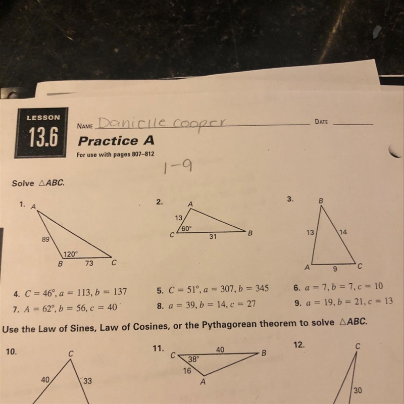 Can someone please answer 1-9 on here please-example-1