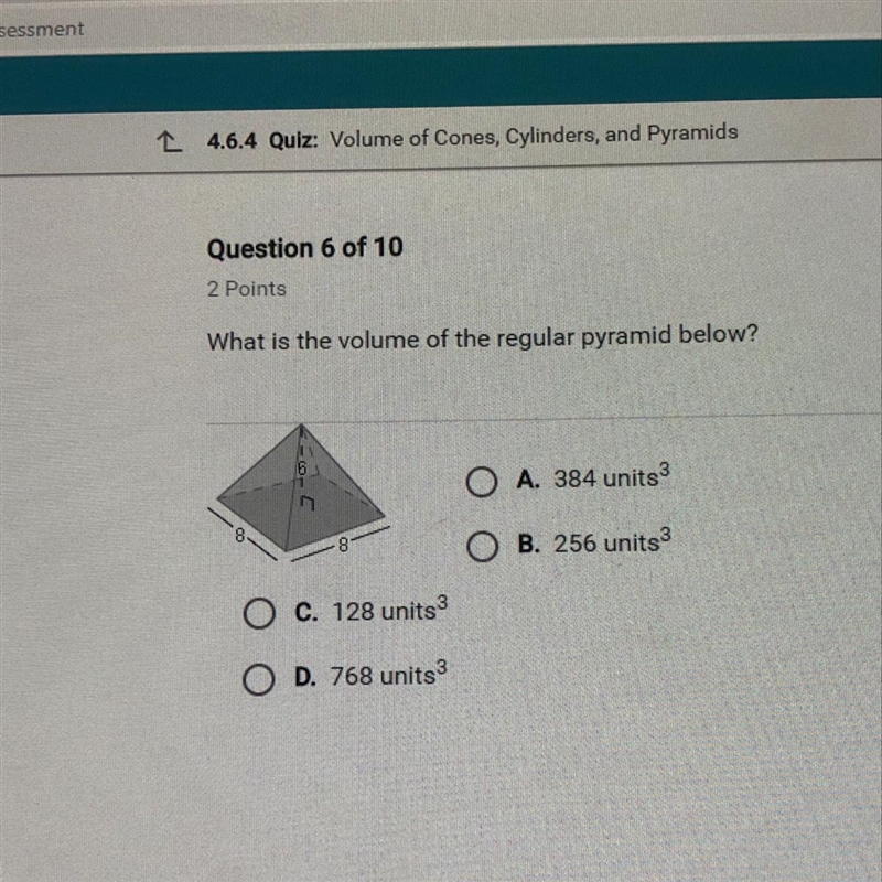 What is the volume of the regular pyramid bellow?-example-1