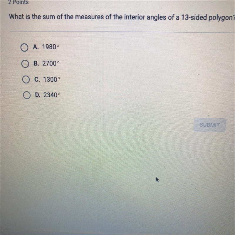 What is the sum of the measures of the interior angles of a 13-sided polygon?-example-1