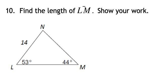 Find the length of LM. Show your work.-example-1