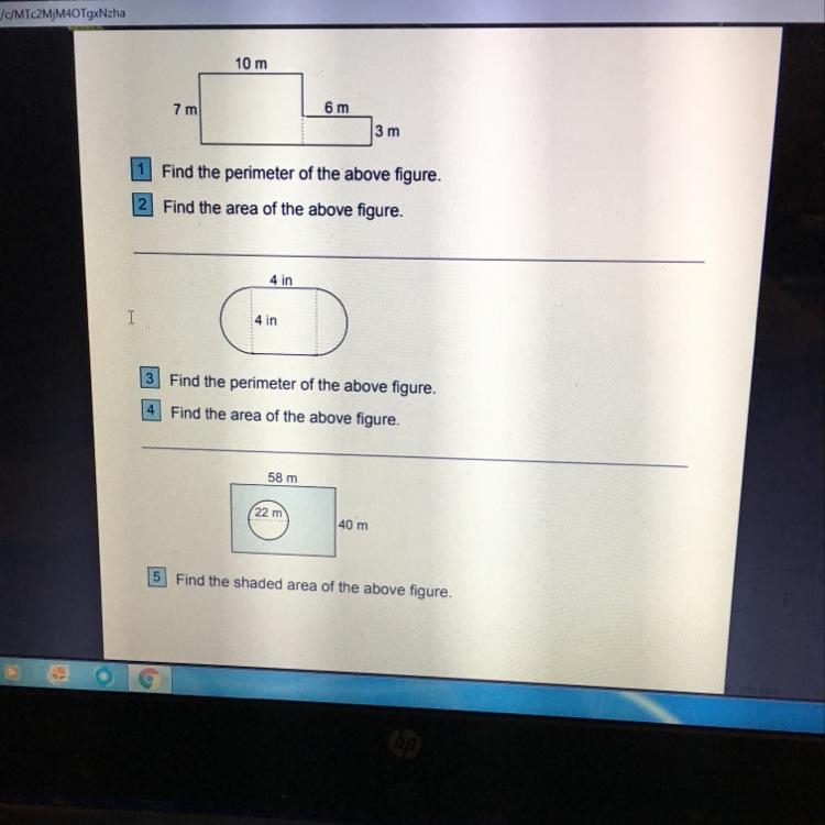 Figure 1: 1. Find the perimeter of the above figure 2.Find the area of the above figure-example-1