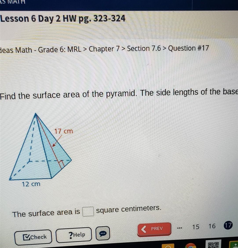 Can someone help me find the surface area of this.please​-example-1