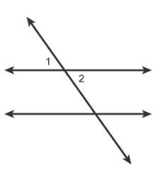 Which relationship describes angles 1 and 2? adjacent angles vertical angles complementary-example-1