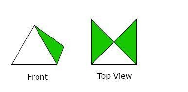 Which net folds into the pyramid? Choices are on the 2nd picture with letter-example-1