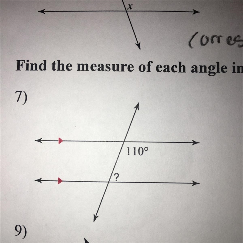 Find the measure of each angle indicated. 7)-example-1