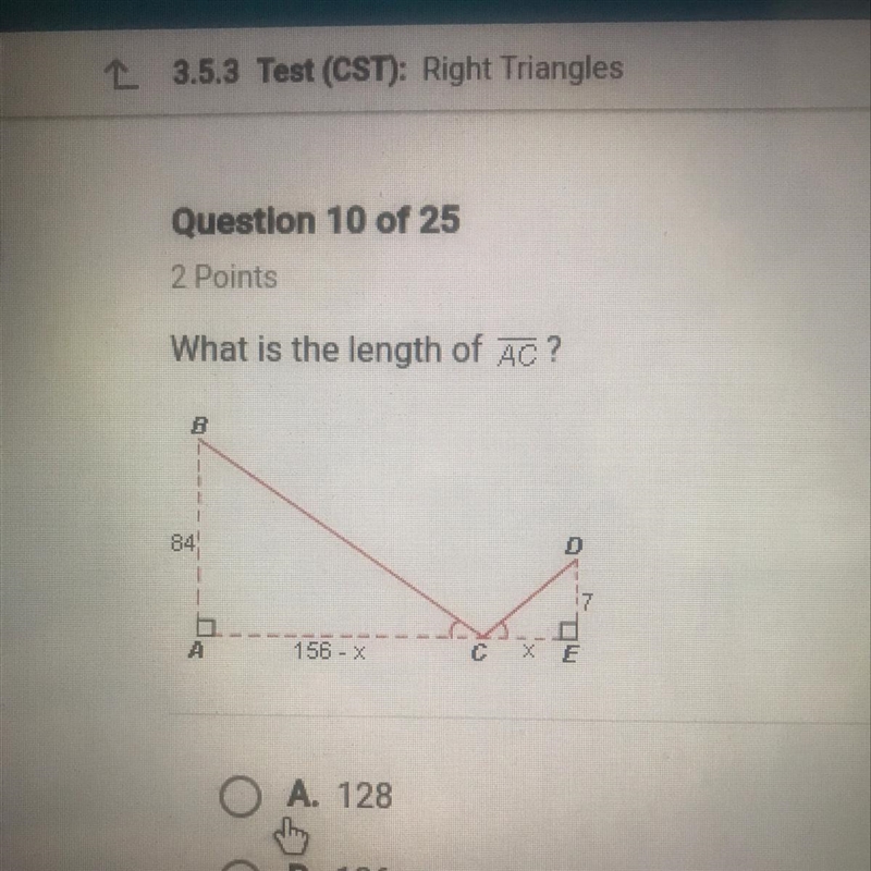 HELP NEEDED ASAP!! What is the length of AC-example-1