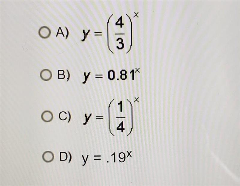 Which functions is an exponential growth function?​-example-1