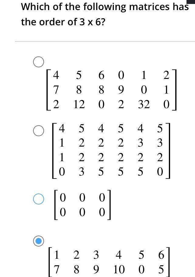 Which of the following matrices has the order of 3 x 6?-example-1