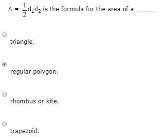 A = 1/2 d1d2 is the formula for the area of a _____ (1)-example-1