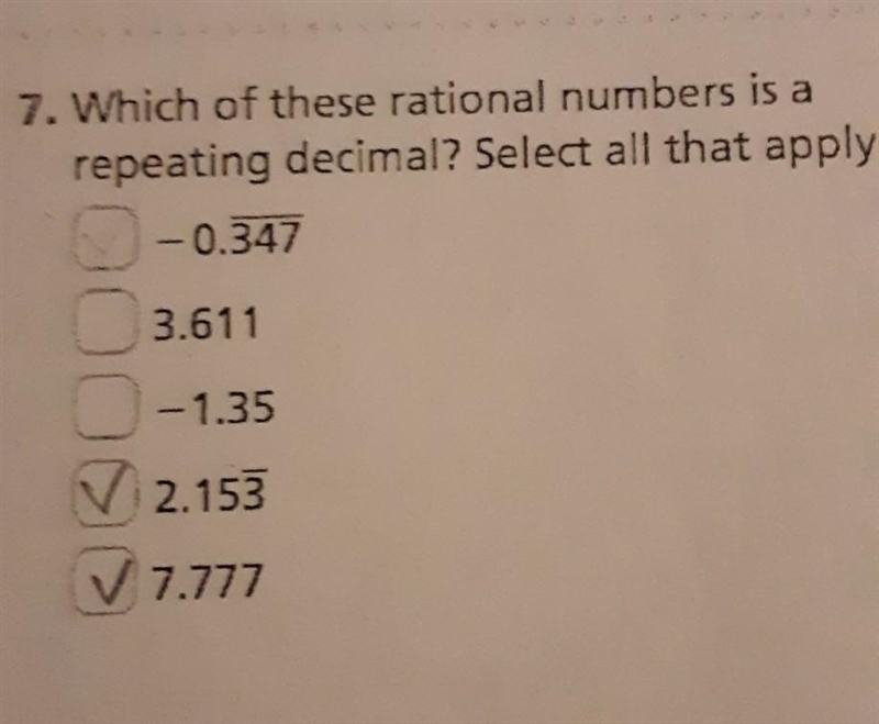 Is number one a repeating decimal?​-example-1