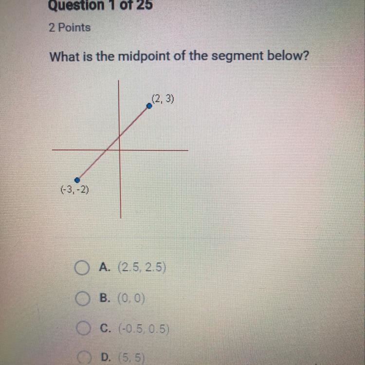 What is the midpoint of the segment below?-example-1