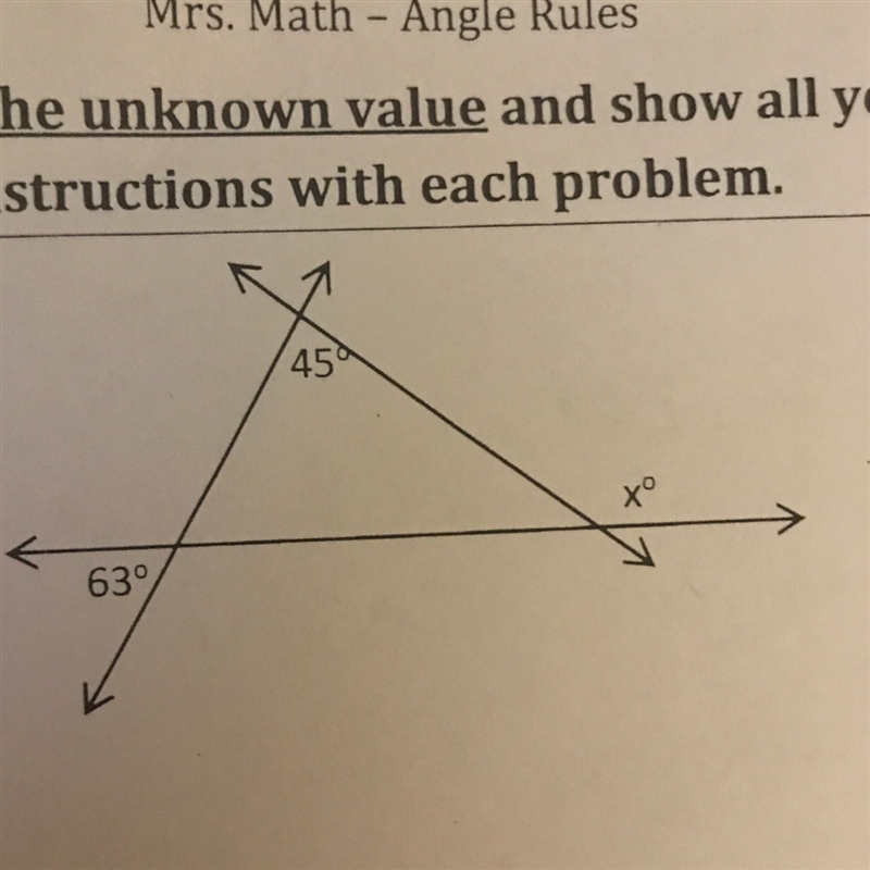 Question: Find the unknown value. I need help! Someone explain this please. Help will-example-1