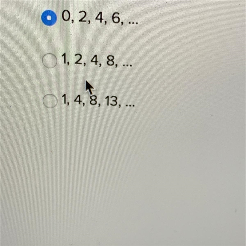 Which of the following is an arithmetic sequence?-example-1