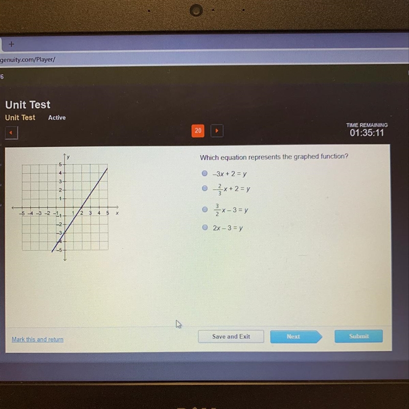 PLEASE HELP I DONT UNDERSTAND Which equation represents the graphed function ?-example-1