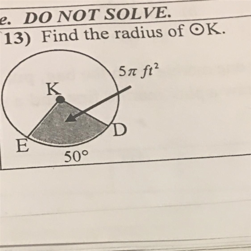 Find the radius of K-example-1