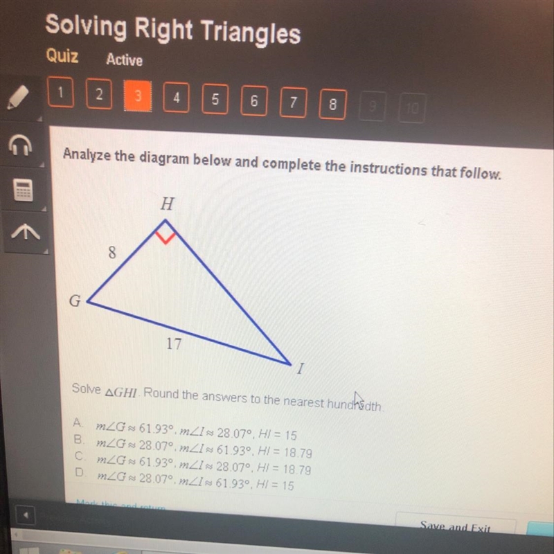 Solve GHI. Round the answer to the nearest hundredth.-example-1