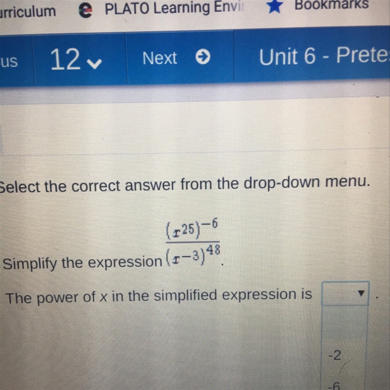 (X^25)^-6/(x-^3)^48 simplify-example-1