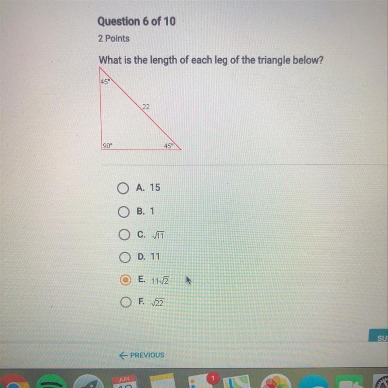 What is the length of each leg of the triangle?-example-1