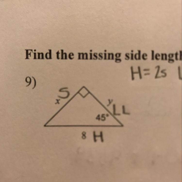 Find the missing side lengths-example-1