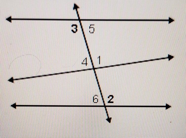 Use the figure to decide the type of angle pair that describes angle 3 and angle 2​-example-1