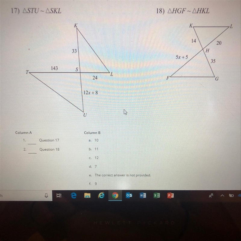 Solve for x. The triangles in each pair are similar.-example-1