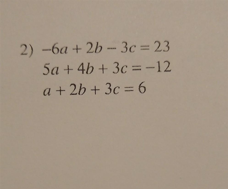 Solve systems of three variable equations - how to do :(​-example-1