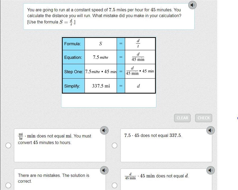 You are going to run at a constant speed of 7.5 miles per hour for 45 minutes. You-example-1